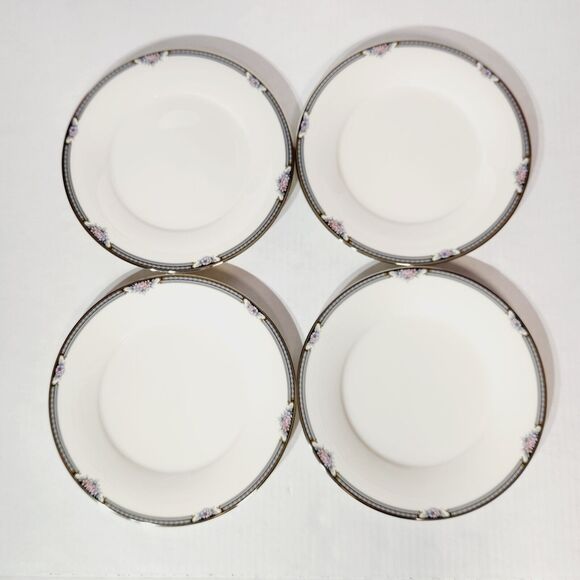 Noritake Salad Plates 8 1/4in Halifax Fine China Floral Lot of 4 Vtg 7729 Rose - Picture 1 of 7